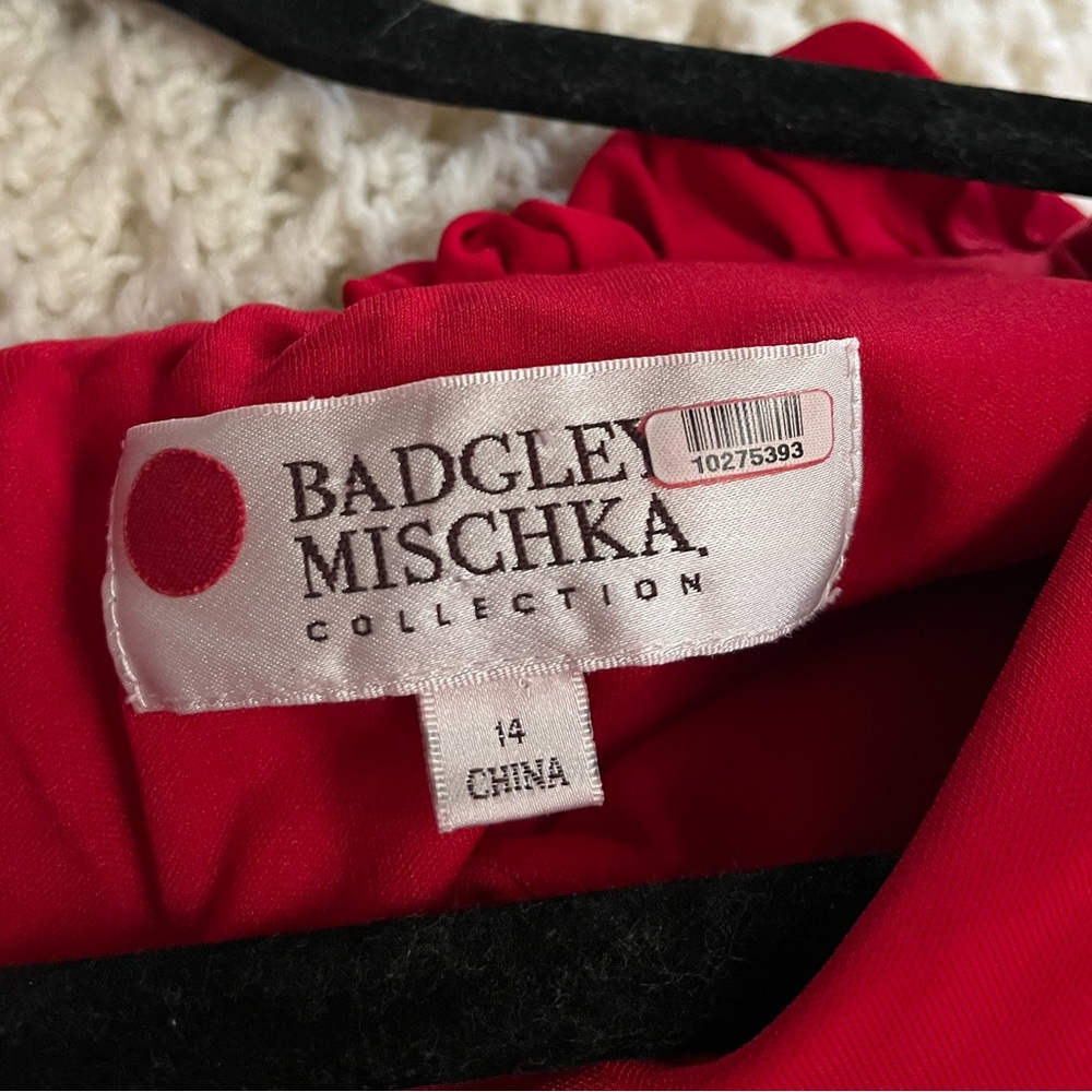 Badgley Mischka Layla Gown Formal Dress Red Maxi size 14 - Picture 5 of 15